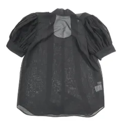 BORDERS at BALCONY - 新品同様 BORDRES at BALCONY ボーダーズアットバルコニー パフスリーブ シアー ブラウス シャツ 半袖 ネックリボン ブラック 36 レディース 古着 中古 USED 新品同様 BORDRES at BALCONY ボーダーズアットバルコニー