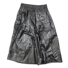 美品 MUVEIL ミュベール ポリウレタンコーティング スカート ウエストゴム ロング丈 フレアシルエット 36 黒 ブラック レディース 古着 中古 USEDのサムネイル