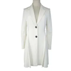 美品 16ss FOXEY NEWYORK フォクシー プリーツ ロング テーラードジャケット コート ブレザー 38 白 ホワイト 35626 レディース 古着 中古 USEDのサムネイル