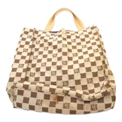 ★【ハンドバッグ】　市松模様　ベージュ　ブラウン　レディース