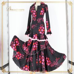 お値下げ✨フラメンコ衣装 ナオミ ドレス ワンピース 黒×ピンク