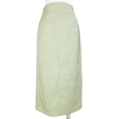 ナノユニバース nano universe LB03 美品 ジャガードIラインスカート ロング 花柄 ウエストリボン I S相当 ライムグリーン 6693130301 /X