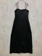 nano universe ナノユニバース 673-5119324 Wストラップ キャミソール ワンピース sizeF/黒 ■◆ レディース