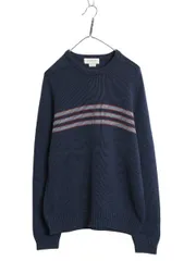 【お得なクーポン配布中!】 00s ジェイクルー ボーダーコットン ニット セーター メンズ S 古着 オールド 長袖ニット ミドルゲージ リブ編み カットソー クルーネック