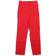 美品 21ss theory セオリー リネン センタープレス パンツ トラウザー スラックス イージーウエスト 00 赤 レッド レディース 古着 中古 USED