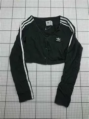 ◇ Θ アディダス adidas オリジナルス トレフォイル クロップドカーディガン ブラック系 レディース E  【1603090021079】