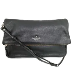 ケイトスペード KATE SPADE 2way ショルダーバッグ クラッチバッグ PXRU4026 レザー 黒 ブラック ゴールドカラー金具