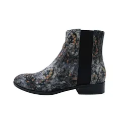 新品同様 ELVIO ZANON エルビオザノン ダマスク柄 ベロア サイドゴアブーツ シューズ 靴 36/23.0 グリーン系マルチカラー レディース 古着 中古 USEDのサムネイル