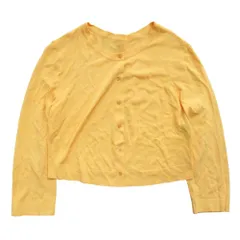 美品 2021年製 FOXEY フォクシー Upper Standard カーディガン 接触冷感 ハイゲージニット 長袖 羽織 40 イエロー レディース 古着 中古 USED