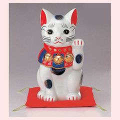 新品 招き猫 貯金箱 金運招き 縁起物 陶器製 置物 わちふぃーるど