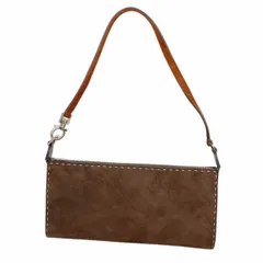 【6cd5756】サルヴァトーレフェラガモ ハンドバッグ ガンチーニ スウェード ブラウン シルバー金具【中古】レディース