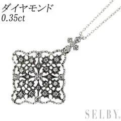 ブラックメッキ/K18WG ダイヤモンド ペンダントネックレス 0.35ct