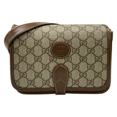 GUCCI(グッチ) ショルダーバッグ美品  GGスプリーム,インターロッキングG 671620 ベージュ×ダークブラウン
