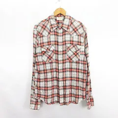 リー LEE ウエスタンシャツ 長袖 チェック シワ加工 ストレッチ L マルチカラー ※EKM
