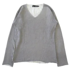 美品 ATTACHMENT アタッチメント カシミヤ100% ニット セーター カットソー 長袖 インサイドアウト Vネック サイズ2 グレー メンズ 古着 中古 USEDのサムネイル