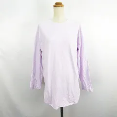 アメリカンホリック AMERICAN HOLIC Tシャツ カットソー 長袖 クルーネック カラフルラウンドカットプルオーバー コットン L ラベンダー ※EKM