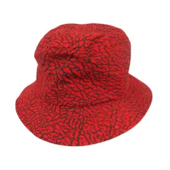 美品 KBETHOS ケービーエトス バケット ハット 帽子 総柄 旧ロゴ オールド ヴィンテージ 赤 レッド メンズ レディース 古着 中古 USED