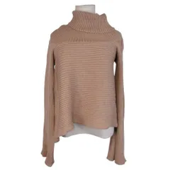 美品 15aw Maison Margiela メゾンマルジェラ1 アシンメトリー 長袖 タートルネック リブ ニット セーター M 茶 ブラウン レディース 古着 中古 USED