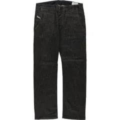 古着 ディーゼル DIESEL ブラックデニム ストレートデニムパンツ イタリア製 メンズw34相当/eaa569676