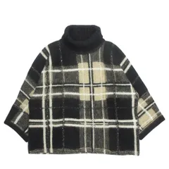 未使用 Max Mara Studio マックスマーラステュディオ チェック ウール ニット セーター タートルネック スパンコール サイズL レディース 古着 中古 USED