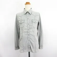 レリアン Leilian ウエスタンシャツ 長袖 9 グレー ※EKM