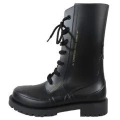 未使用 19SS Christian Dior クリスチャンディオール DIORCAMP ディオールキャンプ ラバー アンクルブーツ レースアップ 39 ブラック レディース 古着 中古 USEDのサムネイル