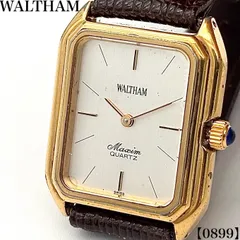 稼働品 Working item ウォルサム WALTHAM 腕時計 メンズ Men's クォーツ Quartz マキシム Maxim 2104080 ゴールド文字盤 スクエア レクタンギュラー スイス製 SWISS 0899のサムネイル