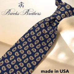 ブルックスブラザーズ シルクネクタイ 紺 USA製 ペイズリー