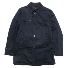 良品 SHIPS シップス ミディアム ウール チェックライナー付き ステンカラー コート トレンチ ジャケット アウター M 紺 ネイビー メンズ 古着 中古 USEDのサムネイル