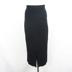 アンフィーロ UNFILO ニット スカート ボトムス ロング丈 マキシ丈 タイト フロントスリット イージー M ブラック ※EKM