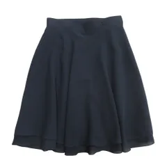 美品 Courreges クレージュ 90's ロゴ パッチ フレア スカート ミニ オールド ビンテージ ヴィンテージ 63-90 ネイビー レディース 古着 中古 USEDのサムネイル