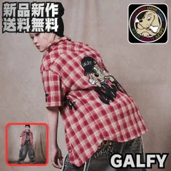 ☆【GALFY／ガルフィー 爆アゲ↑↑チェックシャツ 綿ブロード 半袖シャツ】シャツ ストリート Y2K 平成 ファッション レトロ ギャル ギャル男 エモい HIPHOP ラッパー ユニセックス 新品未使用 正規品 送料無料 少量入荷 162020 レッドのサムネイル