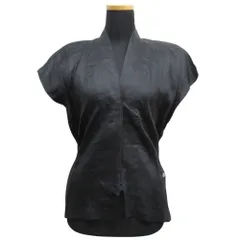 美品 02SS ISSEY MIYAKE PERMANENTE イッセイ ミヤケ ペルマネンテ リネン ジャケット ベスト ヴィンテージ サイズＭ 黒 レディース 古着 中古 USEDのサムネイル