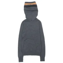 未使用 BURBERRY バーバリー ウール タートルネック ニット セーター ライン 8037212 長袖 トップス グレー XS レディース 古着 中古 USED