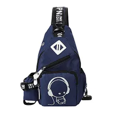onecolor leaf ボディバッグ メンズ ワンショルダー レディース キッズ シンプル おしゃれ 斜め掛け 防水 多機能 リュック ランニング 旅行 登山 (ブルー) [ブルー]