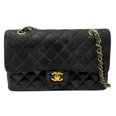CHANEL シャネル A01112 マトラッセ マトラッセ 25Wチェーン Wフラップショルダーバッグエナメル レディース ブラック【中古】