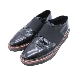 良品 FABIO RUSCONI x BEAMS ファビオルスコーニ ビームス別注 エナメル スリッポン 厚底 プラットフォーム 38/24.5cm 黒 レディース 古着 中古 USED