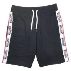 美品 MOSCHINO UNDERWEAR モスキーノ アンダーウェア ロゴ ライン ショートパンツ スウェット ショーツ S 黒 ブラック メンズ 古着 中古 USEDのサムネイル