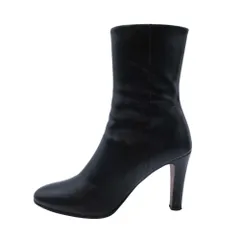 良品 LANVIN COLLECTION ランバンコレクション レザー スクエアトゥ ショートブーツ 靴 シューズ 23.0 黒 ブラック レディース 古着 中古 USEDのサムネイル