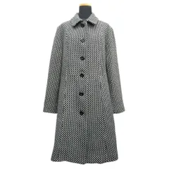 美品 LAURA ASHLEY ローラアシュレイ ステンカラー コート ジャケット ブルゾン 大きいサイズ 13 ブラック/ホワイト レディース 古着 中古 USEDのサムネイル