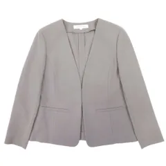 美品 ナチュラルビューティーベーシック NATURAL BEAUTY BASIC トリクシオンツイル カラーレスジャケット S グレー レディース 古着 中古 USED