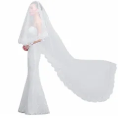 [SSKRYL] 純白 レース 刺繍 ホワイト ウェディングベール 花嫁ベール ブライダルベール 花嫁用品 