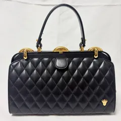 KIMIJIMA　黒 キルティング ハンドバッグ ゴールド金具