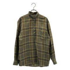 MACHATT チェックバンドカラーシャツ グレー×カーキ系】 - メルカリ