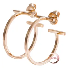 TIFFANY&Co. ティファニー ティファニーT ワイヤー フープ ピアス ミディアム K18RG ピンク ゴールド【中古】のサムネイル