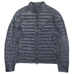 美品 MONCLER モンクレール CASTEU シープスキン レザー ダウン ライダースジャケット 羊革 ブルゾン アウター 1 黒 ブラック メンズ 古着 中古 USEDのサムネイル