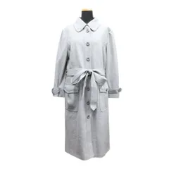 良品 23区 オンワード樫山 ステンカラー コート ジャケット ブルゾン アウター ロング 46 大きいサイズ グレー レディース 古着 中古 USED