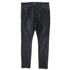 良品 PURPLE BRAND パープルブランド ブラック デニム スキニー パンツ ダメージ加工 ストレッチ ボタンフライ W30 黒 メンズ 古着 中古 USED