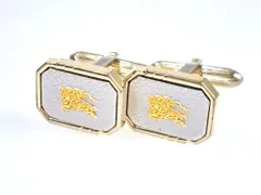 バーバリー　Burberrys　ホース/騎士ロゴ　カフス　カフリンクス　シルバーカラー×ゴールドカラー　送料無料