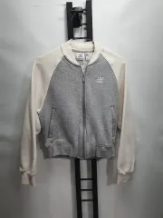 アディダス ブルゾン ジャケット アディカラー Classic トレフォイル クロップド スタジャン グレー xs